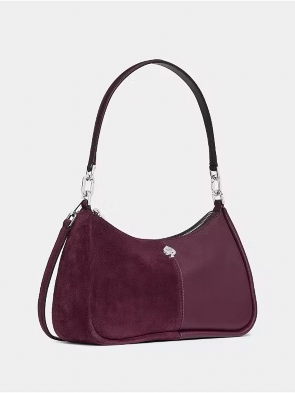 Kate Spade Kayla Suede Shoulder Bag Deep Cherry Multi - Picture 2 of 6